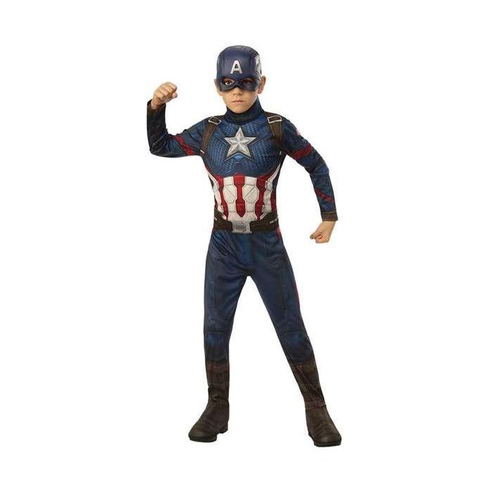 Disfraz para Niños Captain America Avengers Rubies 700647_L Azul Blanco Rojo Plateado Plata L 1