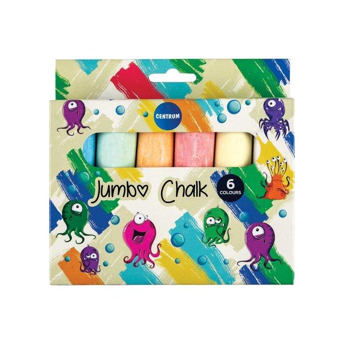 Tizas De Colores Centrum Jumbo Color Estuche De 6 (Set de 20)