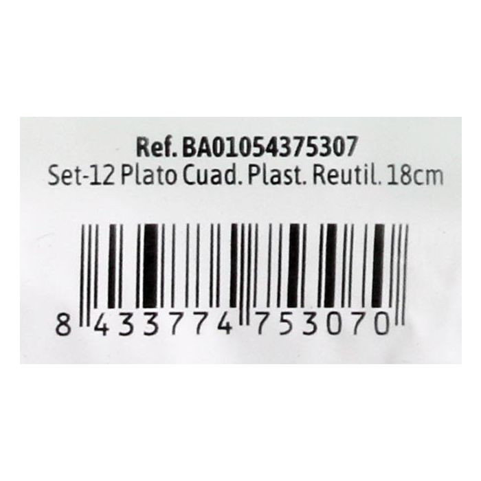 Algon Set de 12 Platos Cuadrados de Plástico Premium 18 cm (24 Unidades) 4 Algon Set de 12 Platos Cuadrados de Plástico Premium 18 cm (24 Unidades) 4