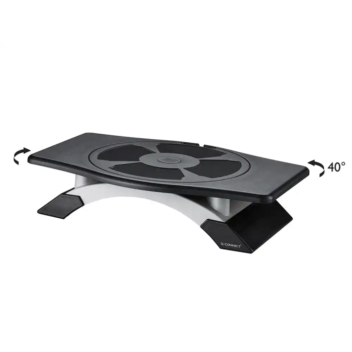 Q-connect Soporte para Monitor Giratorio y Ajustable en Altura con Plataforma, HIPS, 411x287x99 mm 4