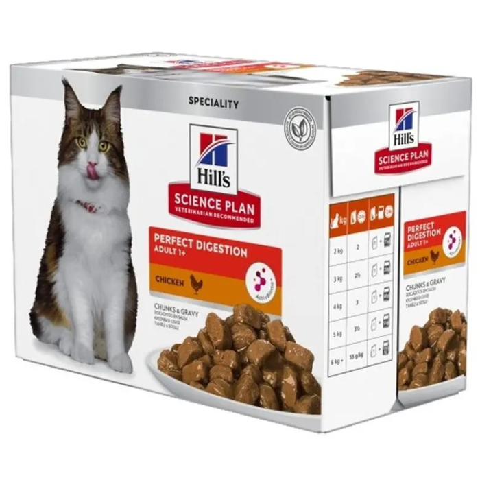Hill's Hsp Feline Adult Perfect Digestion Pollo Comida para Gatos 12x85 gr