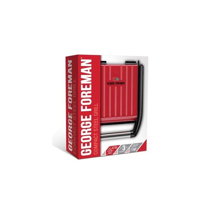 George Foreman 25030-56 Grill Eléctrico Compact Rojo, Placas Antiadherentes, Elimina hasta 42% de Grasa 7