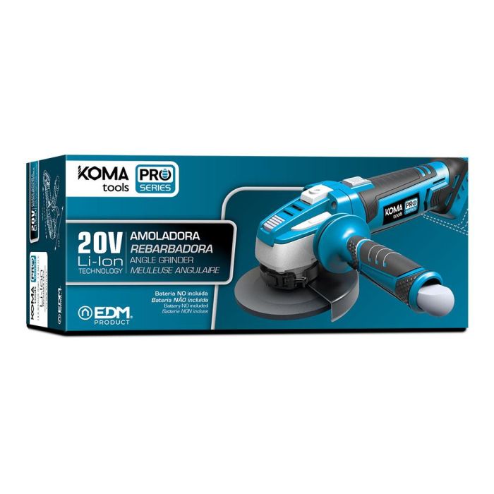 Koma Tools Amoladora 20V Ø115mm 9500 rpm, Mango Adicional y Llave Incluidos, Sin Batería ni Cargador 4 Koma Tools Amoladora 20V Ø115mm 9500 rpm, Mango Adicional y Llave Incluidos, Sin Batería ni Cargador 4