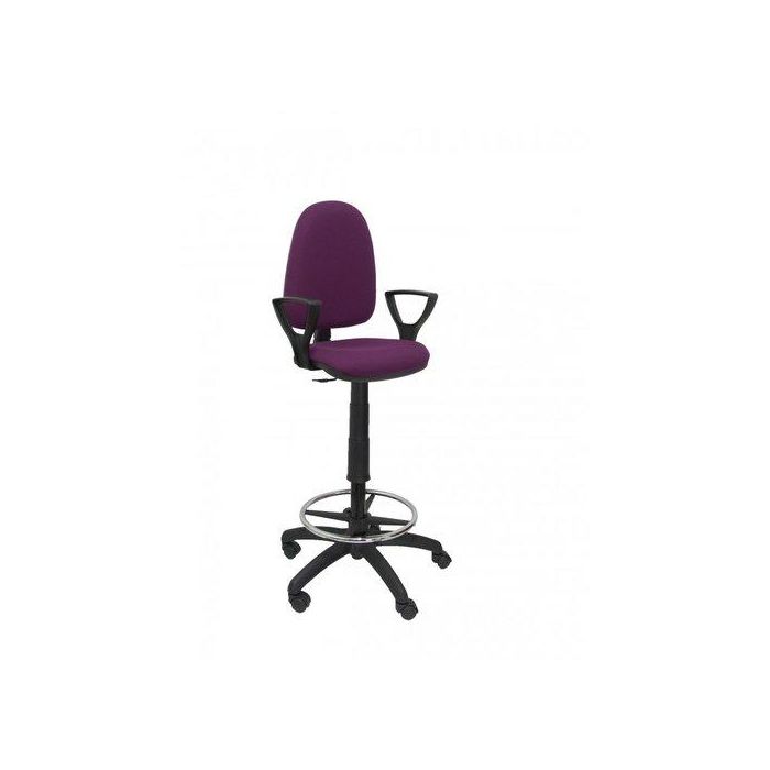 Taburete Piqueras Y Crespo Ayna Brazos Fijos Ergonomico Mecanismo De Contacto Permanente Regulable En Altura Y Aro Reposapies Asiento Y Respaldo Tapizados Bali Morado