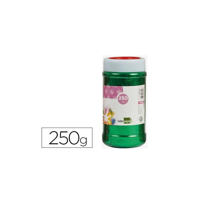 Purpurina Liderpapel Fantasia Color Verde Metalizado Bote De 250 gr