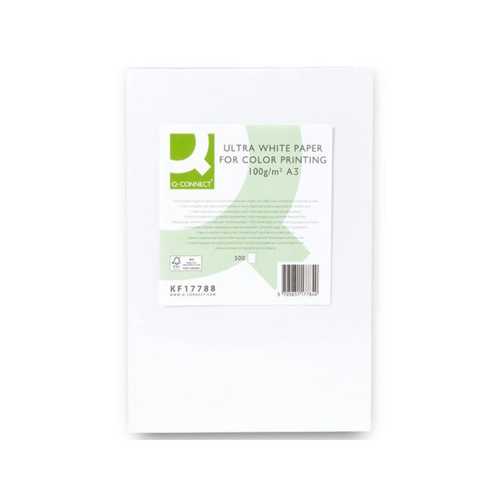 Papel Fotocopiadora Q-Connect Ultra White Din A3 100 gramos Paquete De 500 Hojas 2