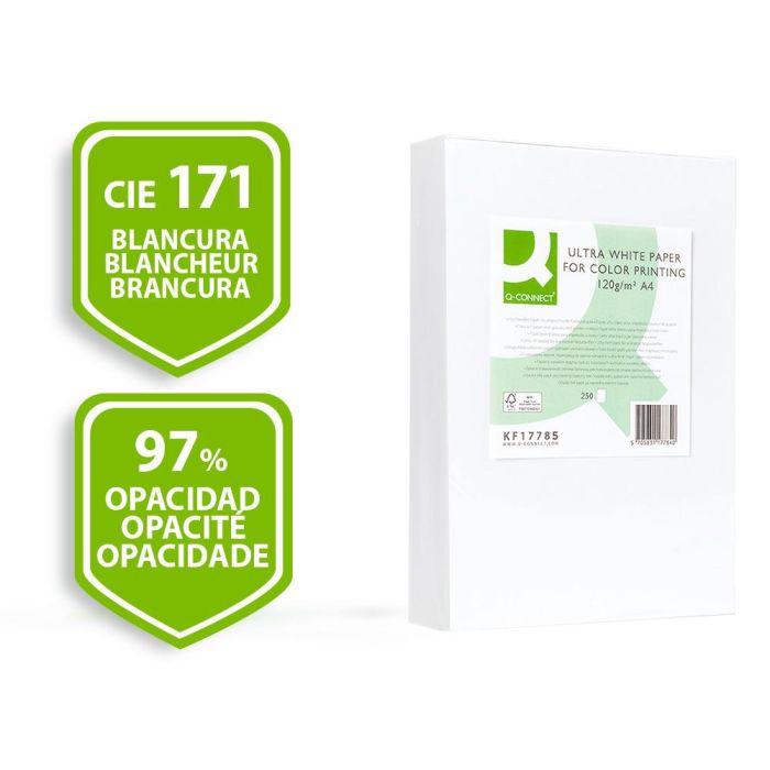 Papel Fotocopiadora Q-Connect Ultra White Din A4 120 gramos Paquete De 250 Hojas