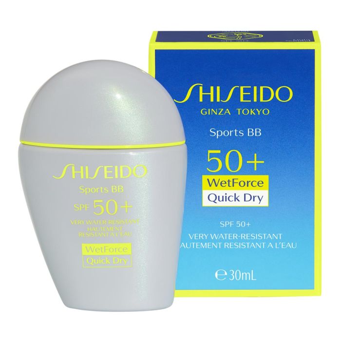 Crema Hidratante con Color Shiseido WetForce Quick Dry Sports Medium Tono Medio Spf 50 (30 ml) (Medium)