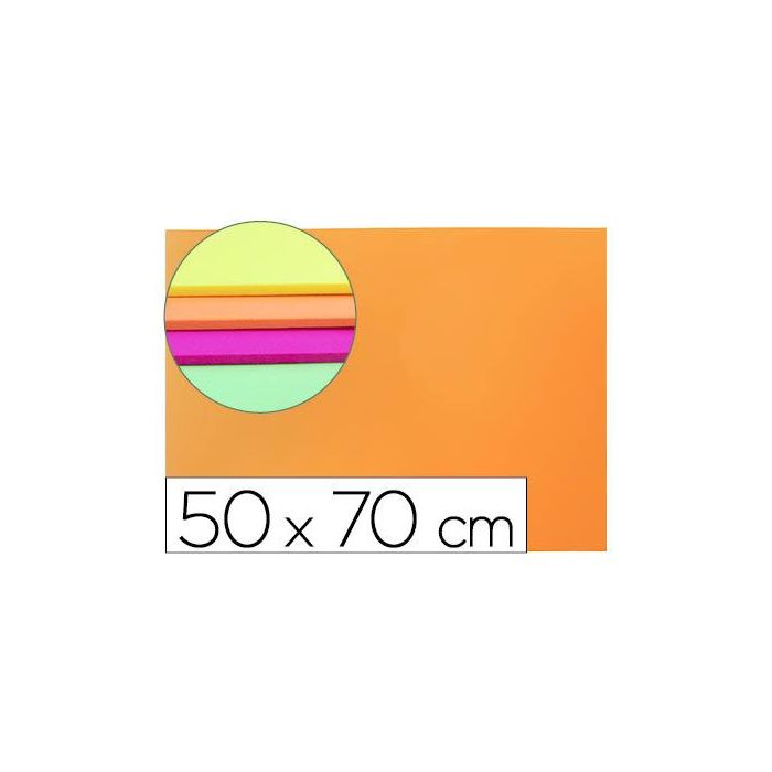 Goma Eva Liderpapel 50x70 cm 60 gr-M2 Espesor 2 mm Fluor Naranja 10 unidades