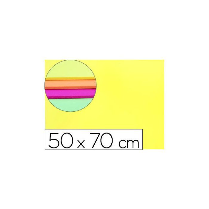 Goma Eva Liderpapel 50x70 cm 60 gr-M2 Espesor 2 mm Fluor Amarillo 10 unidades