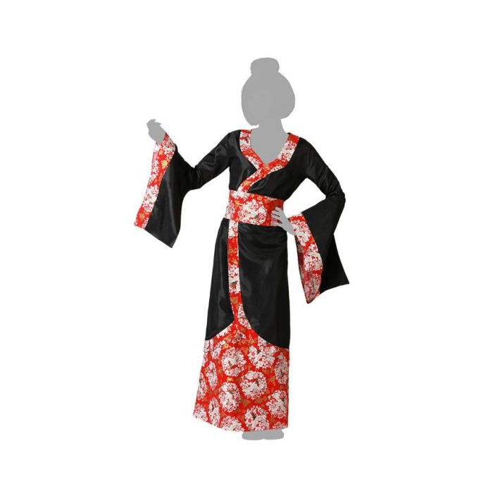 Disfraz Geisha Kimono Negro Mujer Adulto XS-S
