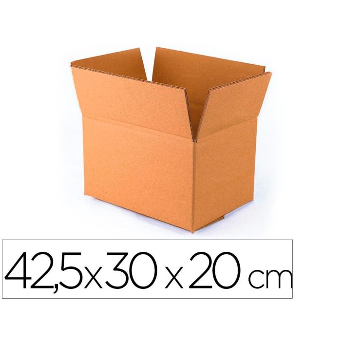 Caja Para Embalar Q-Connect Co N Fondo Automático Cartón 100% Reciclado Canal Simple 3 mm Color Kraft 425x300X200 mm 5 unidades