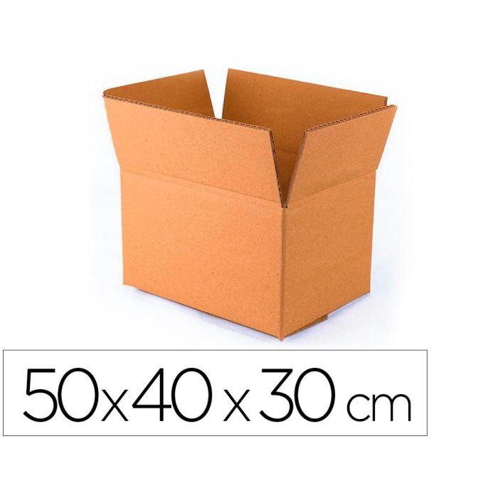 Caja Para Embalar Q-Connect Co N Fondo Automático Cartón 100% Reciclado Canal Simple 3 mm Color Kraft 500x400X300 mm