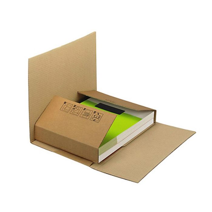 Caja Para Embalar Libros Q-Con Nect Cartón 100% Reciclado Canal Simple 3 mm Color Kraft 300x240X60 mm 5 unidades 3