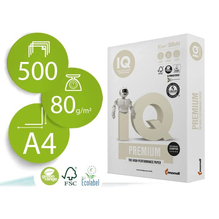 Papel Fotocopiadora Iq Premium Din A4 80 gramos Paquete De 500 Hojas