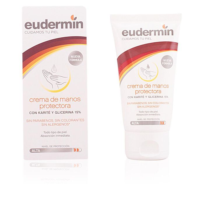 Eudermin Crema Manos Hidratante y Protectora con Karité y 15% Glicerina - Todo Tipo de Piel - Sin Parabenos 75 ml Eudermin Crema Manos Hidratante y Protectora con Karité y 15% Glicerina - Todo Tipo de Piel - Sin Parabenos 75 ml