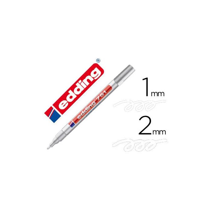 Rotulador Edding Punta Fibra 751 Blanco Punta Redonda 1-2 mm 10 unidades