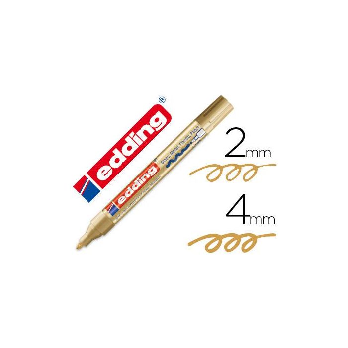 Rotulador Edding Punta Fibra 750 Oro Punta Redonda 2-4 mm 10 unidades