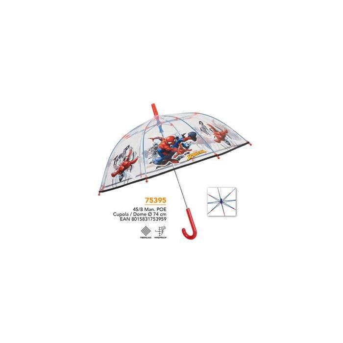 Perletti paraguas infantil 45/8 manual cupula poe spiderman fibra vidrio