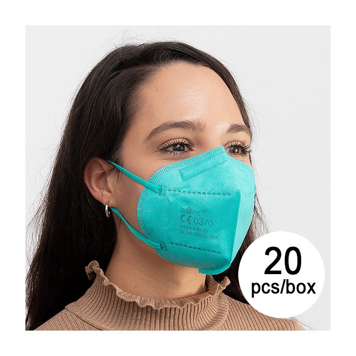 Mascarilla de Protección Respiratoria FFP2 NR JS MY-001 Turquesa (Pack de 20)