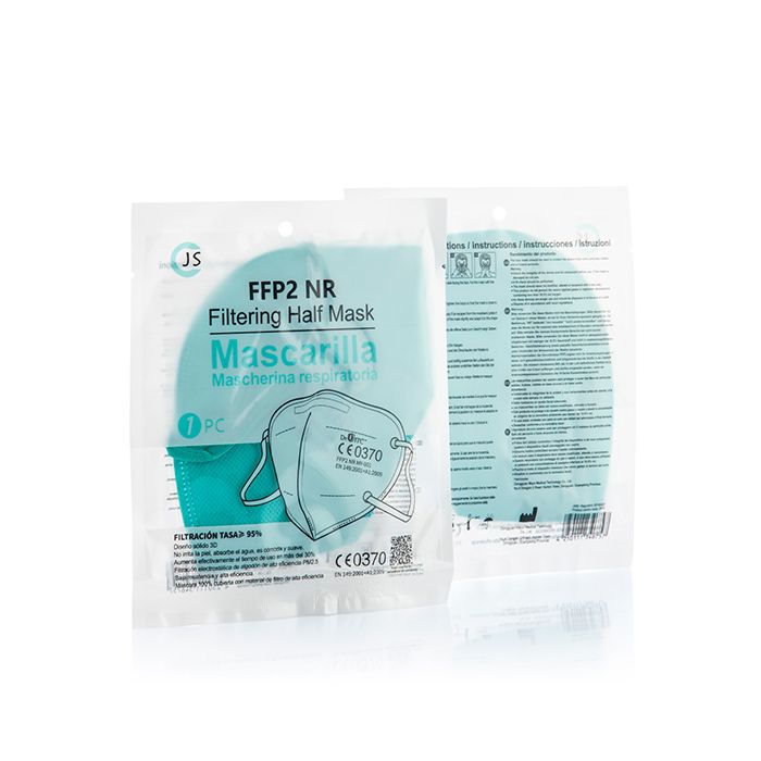 Mascarilla de Protección Respiratoria FFP2 NR JS MY-001 Turquesa (Pack de 20) 2