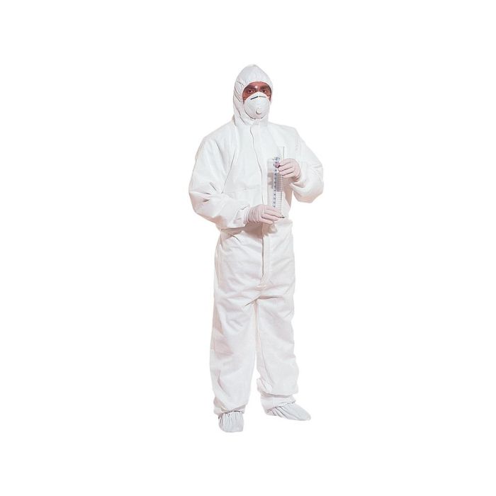 Traje De Seguridad Deltaplus Polipropileno Con Capucha De Un Solo Uso Color Blanco Talla XL