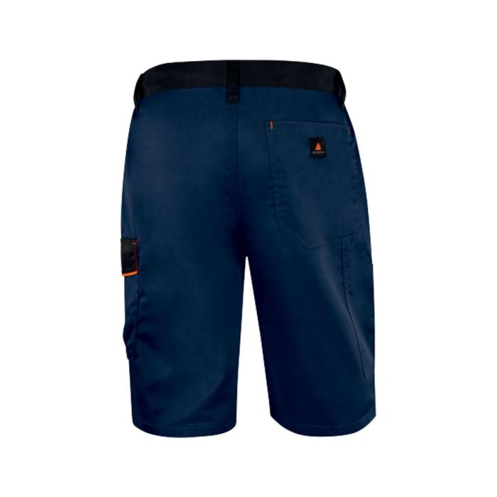 Pantalon De Trabajo Deltaplus Bermuda Cintura Ajustable 5 Bolsillos Color Azul Naranjatalla M 1