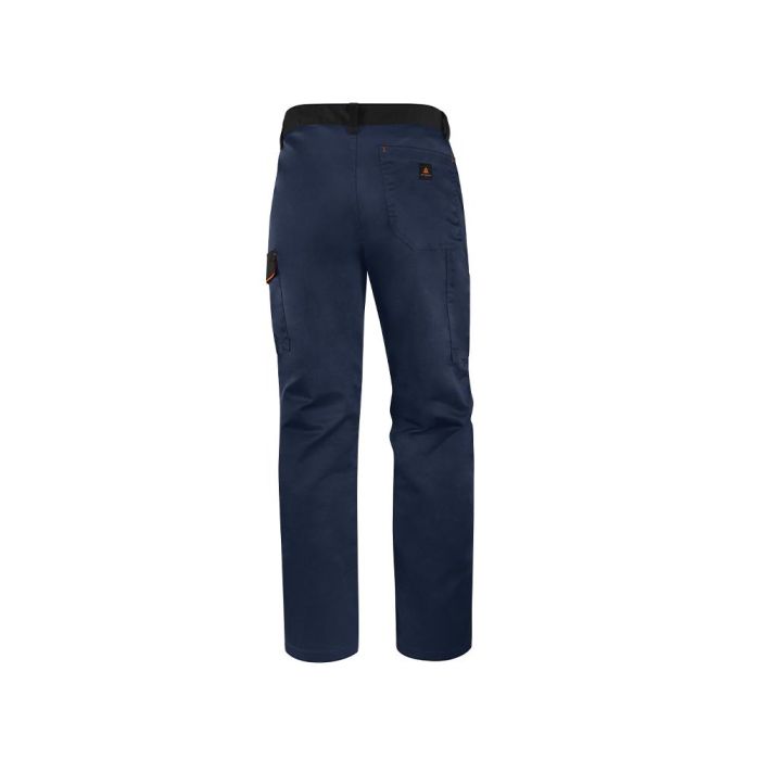 Pantalon De Trabajo Deltaplus Cintura Ajustable 5 Bolsillos Color Azul Naranja Talla 3XL 1