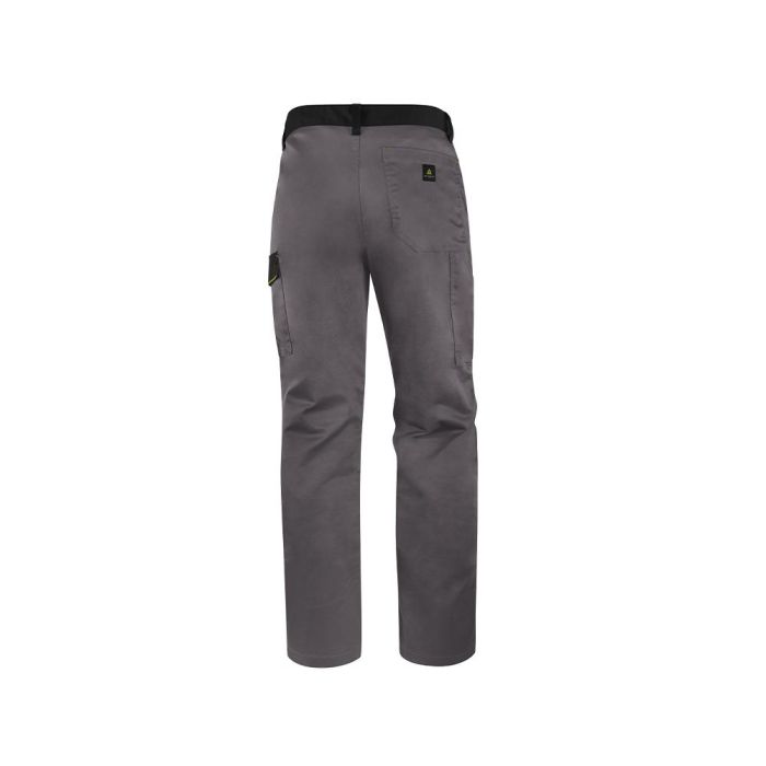 Pantalon De Trabajo Deltaplus Cintura Ajustable 5 Bolsillos Color Gris Verde Talla 3XL 3