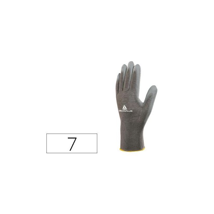 Guantes Deltaplus Poliester Antideslizante Lavable Especial Para Manipulacion Y Manutencion Gris Talla 7