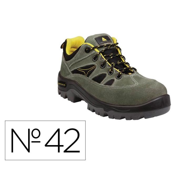 Zapatos De Seguridad Deltaplus Trek De Piel Serraje Puntera Y Suela Composite Verde Talla 42