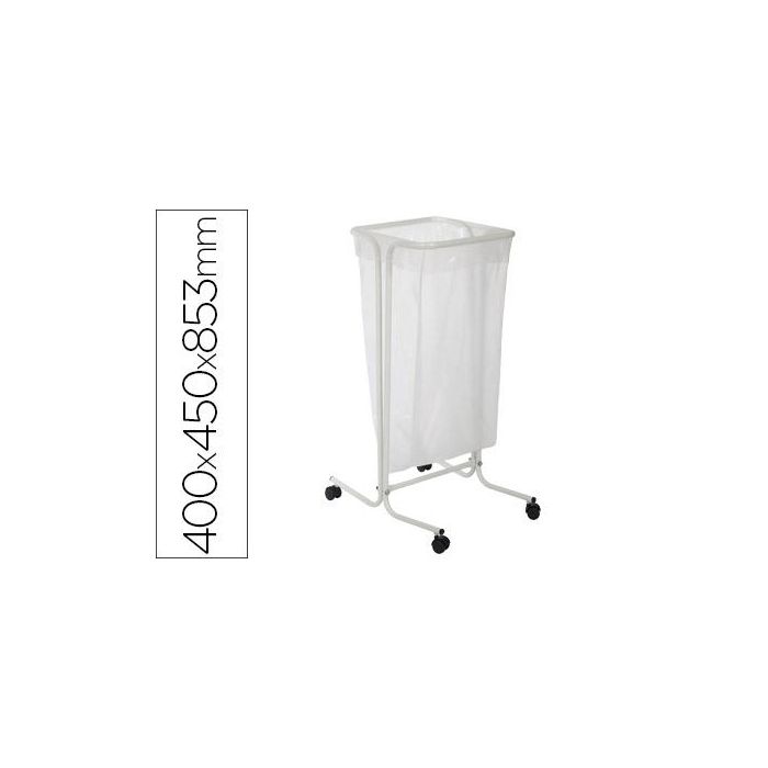 Soporte Cep Para Bolsas De Basura De 110 Litros En Plastico Y Acero Con Ruedas 400x450x853 mm