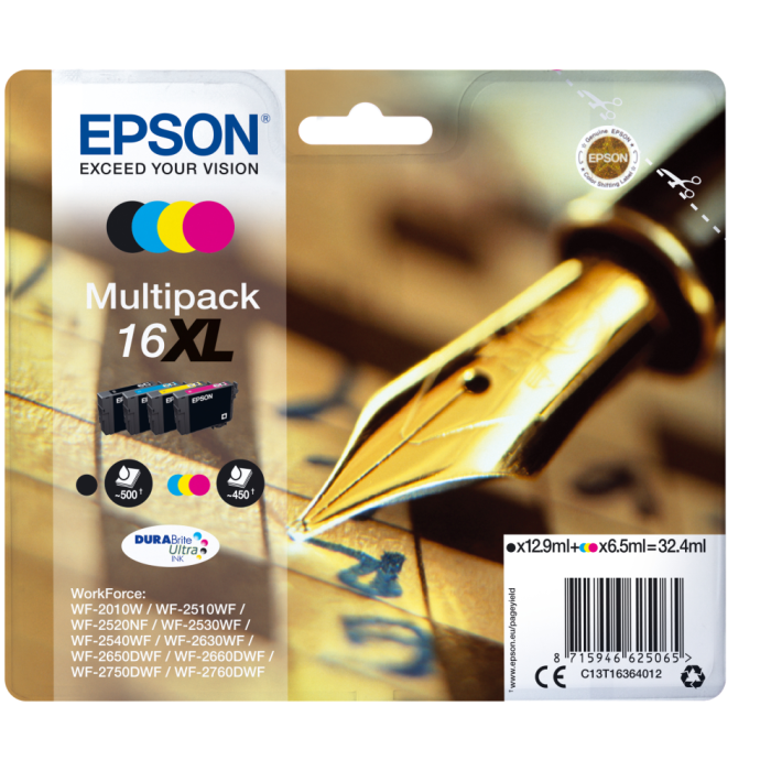 Epson DURABrite Ultra Ink Cartucho 16XL Multipack 4 colores Epson DURABrite Ultra Ink Cartucho 16XL Multipack 4 colores
