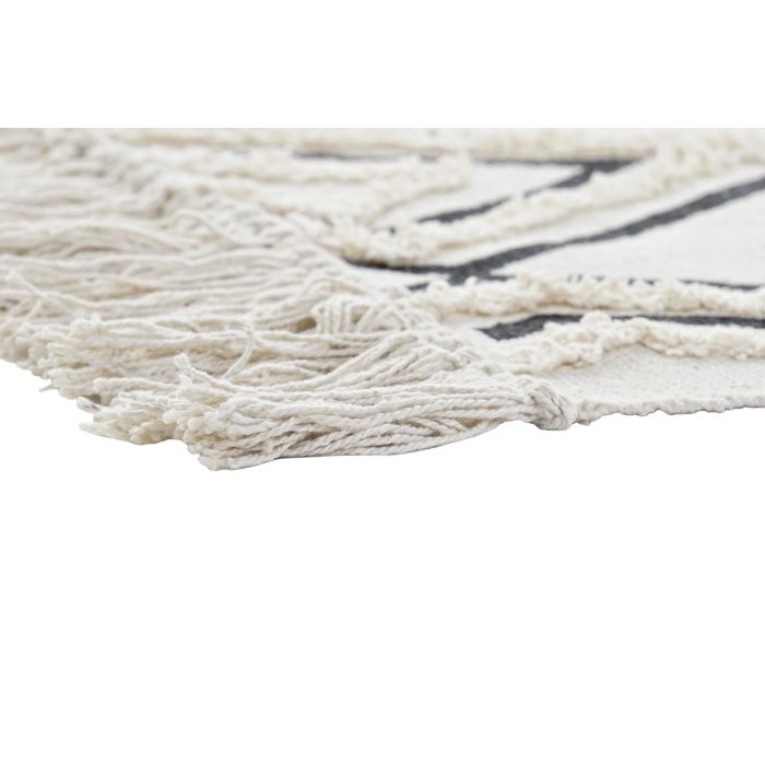 DKD Home Decor Alfombra Boho Blanco Negro 190 x 120 cm Algodón Poliéster 3 DKD Home Decor Alfombra Boho Blanco Negro 190 x 120 cm Algodón Poliéster 3