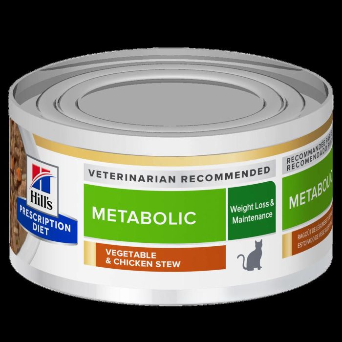 Hill'S Hpd Feline Metabolic Estofado Pollo Verduras 24x82 gr