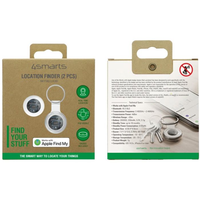 4smarts SkyTag Lucid 2er Set - Rastreador de Ubicación, Blanco 3 4smarts SkyTag Lucid 2er Set - Rastreador de Ubicación, Blanco 3