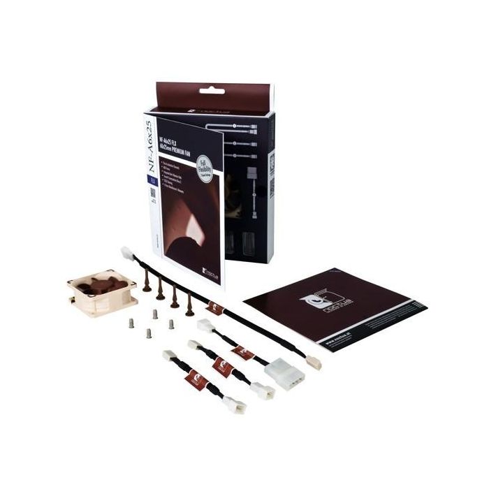 Noctua Ventilador NF-A6x25 FLX para Carcasa PC, 6 cm, 1600-3000 RPM, 29,2 m³/h, Marrón 3 Noctua Ventilador NF-A6x25 FLX para Carcasa PC, 6 cm, 1600-3000 RPM, 29,2 m³/h, Marrón 3