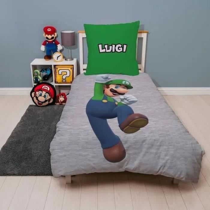 Mario Bros AABFA32031 - Juego de Cama Reversible de Microfibra Mario y Luigi - 1 Funda Nórdica 140x200 cm + 1 Funda de Almohada 63x63 cm 5