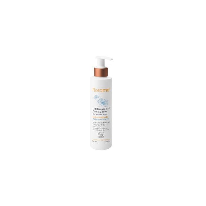 FLORAME Leche Desmaquillante Cara y Ojos 200ml – Aloe Vera Orgánico Hidratante – Piel Radiante y Limpia