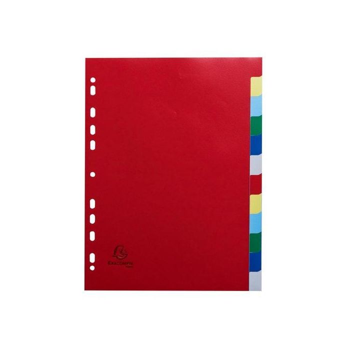 Exacompta Separadores 12 Posiciones A4 Pp Flexible Opaco Colores Neutros