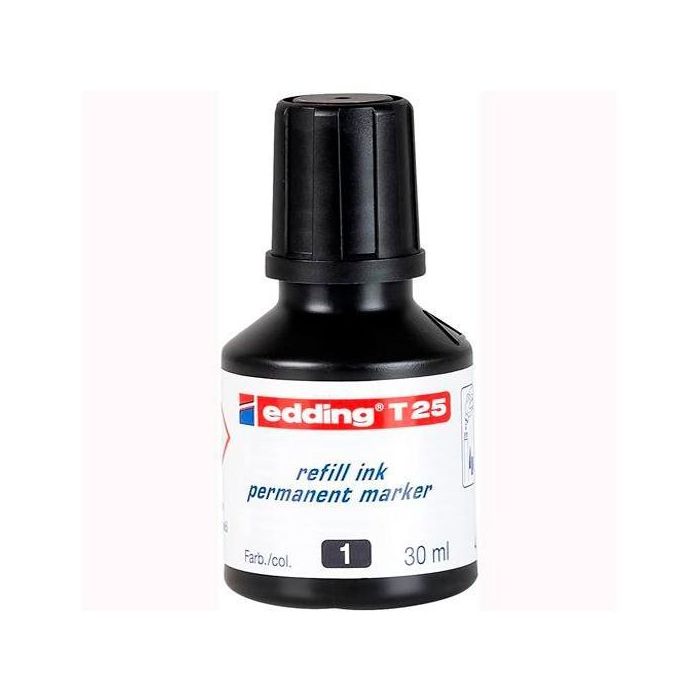 Edding Frasco De Tinta 25 Para Rotulador Permanente 30 mL Negro