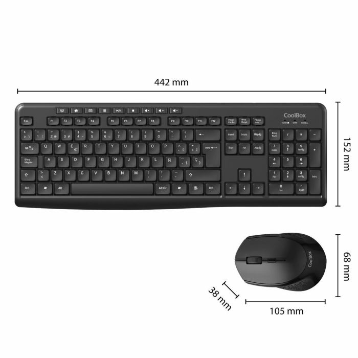 COOLBOX Kit inalambrico multimedia de teclado y raton 6