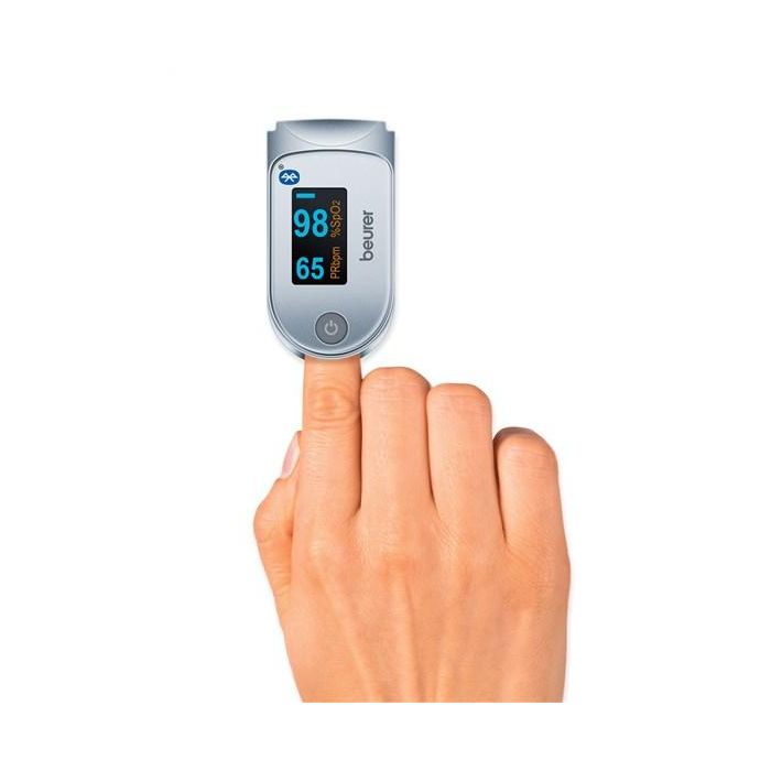 Beurer Pulsioxímetro PO-60 con Bluetooth para Medición de Oxígeno en Sangre y Frecuencia Cardíaca 1