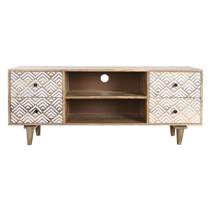 Mueble de TV DKD Home Decor 135 x 40 x 55 cm Natural Blanco Madera de mango 4 Mueble de TV DKD Home Decor 135 x 40 x 55 cm Natural Blanco Madera de mango 4