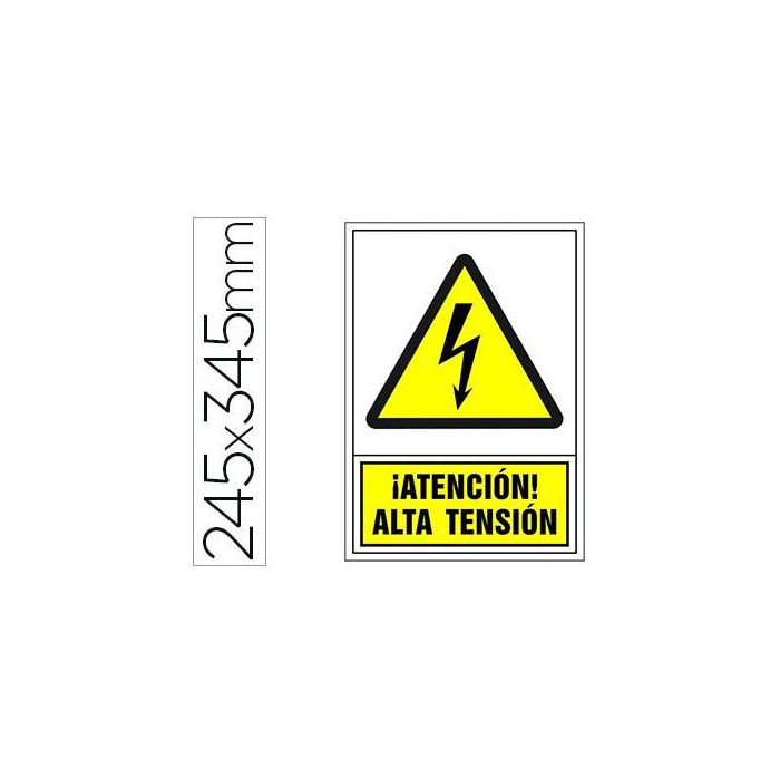 Pictograma Syssa Señal De Advertencia Atencion! Alta Tension En Pvc 245x345 mm