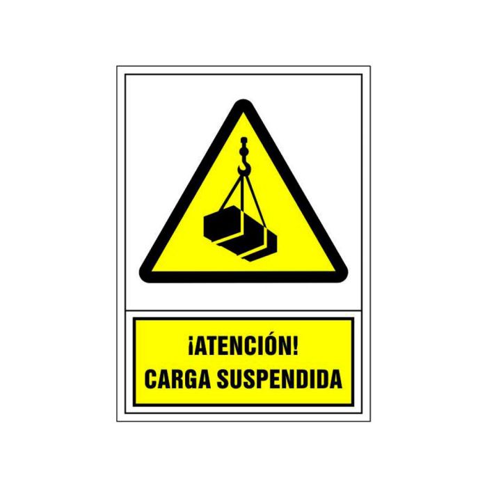 Pictograma Syssa Señal De Advertencia Atencion! Carga Suspendida En Pvc 245x345 mm 1