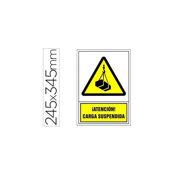 Pictograma Syssa Señal De Advertencia Atencion! Carga Suspendida En Pvc 245x345 mm