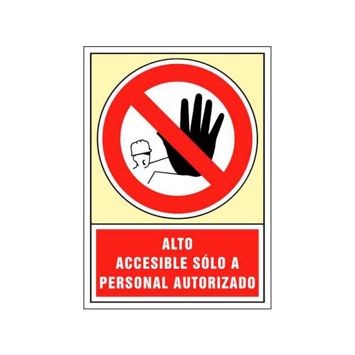 Pictograma Syssa Señal De Prohibicion Alto Accesible Solo A Personal Autorizado En Pvc 245x345 mm 1