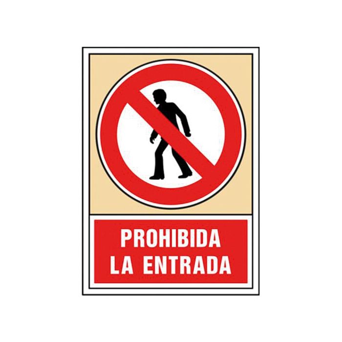 Pictograma Syssa Señal De Prohibicion Prohibida La Entrada En Pvc 245x345 mm 1