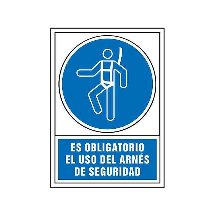 Pictograma Syssa Señal De Obligacion Es Obligatorio El Uso De Arnés De Seguridad En Pvc 245x345 mm 1